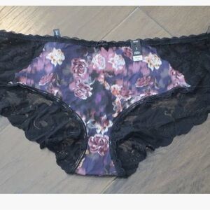 Torrid Black and Purple Floral Lace Panties